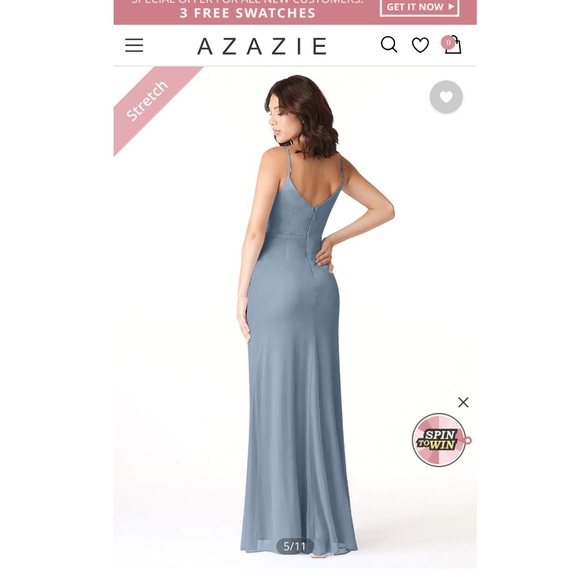 AZAZIE DEANDRA
Mermaid Pleated Mesh Floor-Length Dress Dusty Blue - Picture 8 of 11